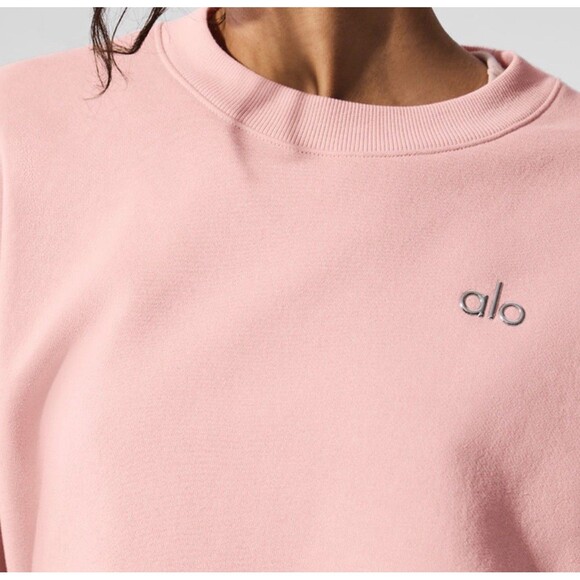 Alo Yoga Accolade Crew Neck Pullover NWT Pink Quartz Size XS - Picture 3 of 14